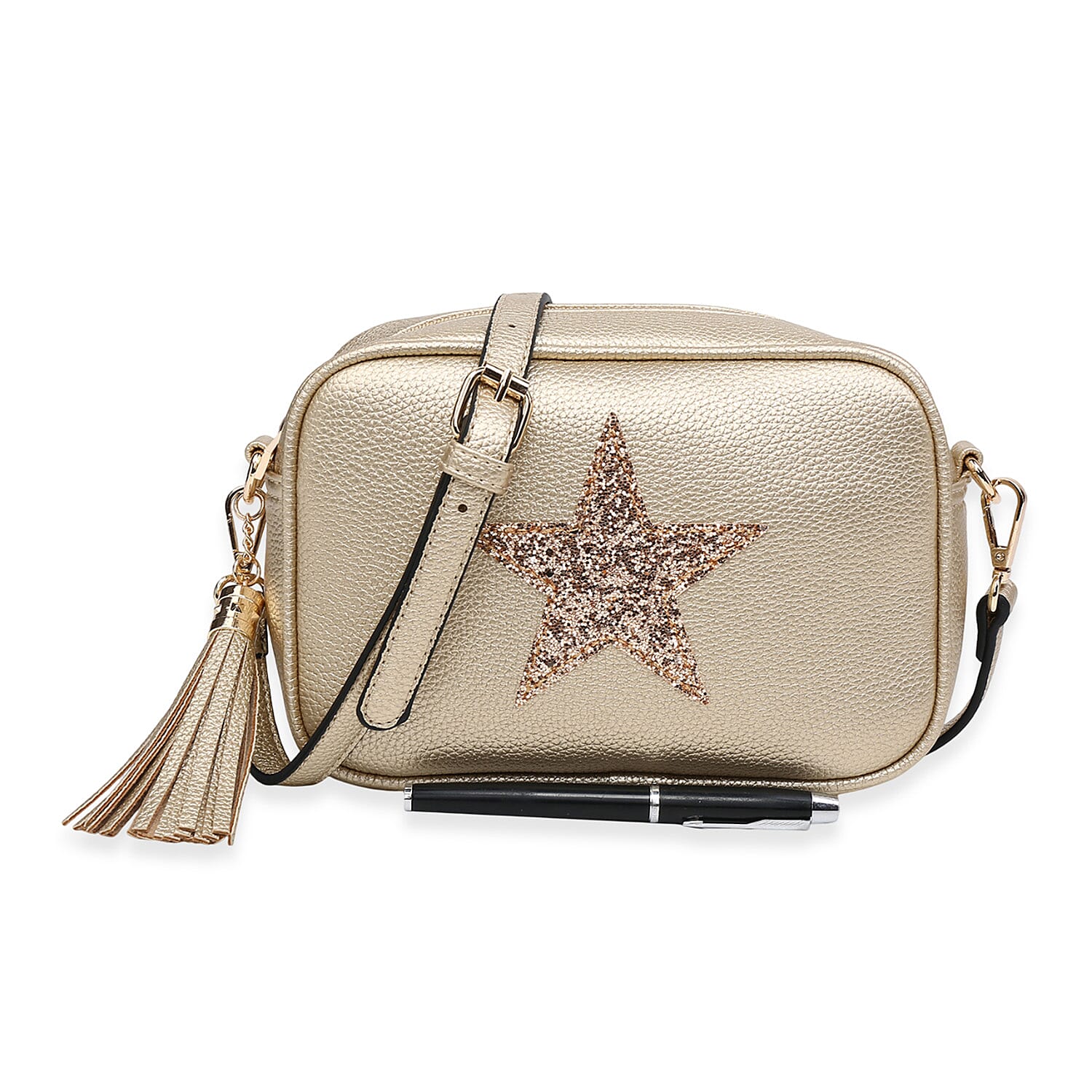 House Of Milano Everyday Crossbody Metallic Star Bag - Gold