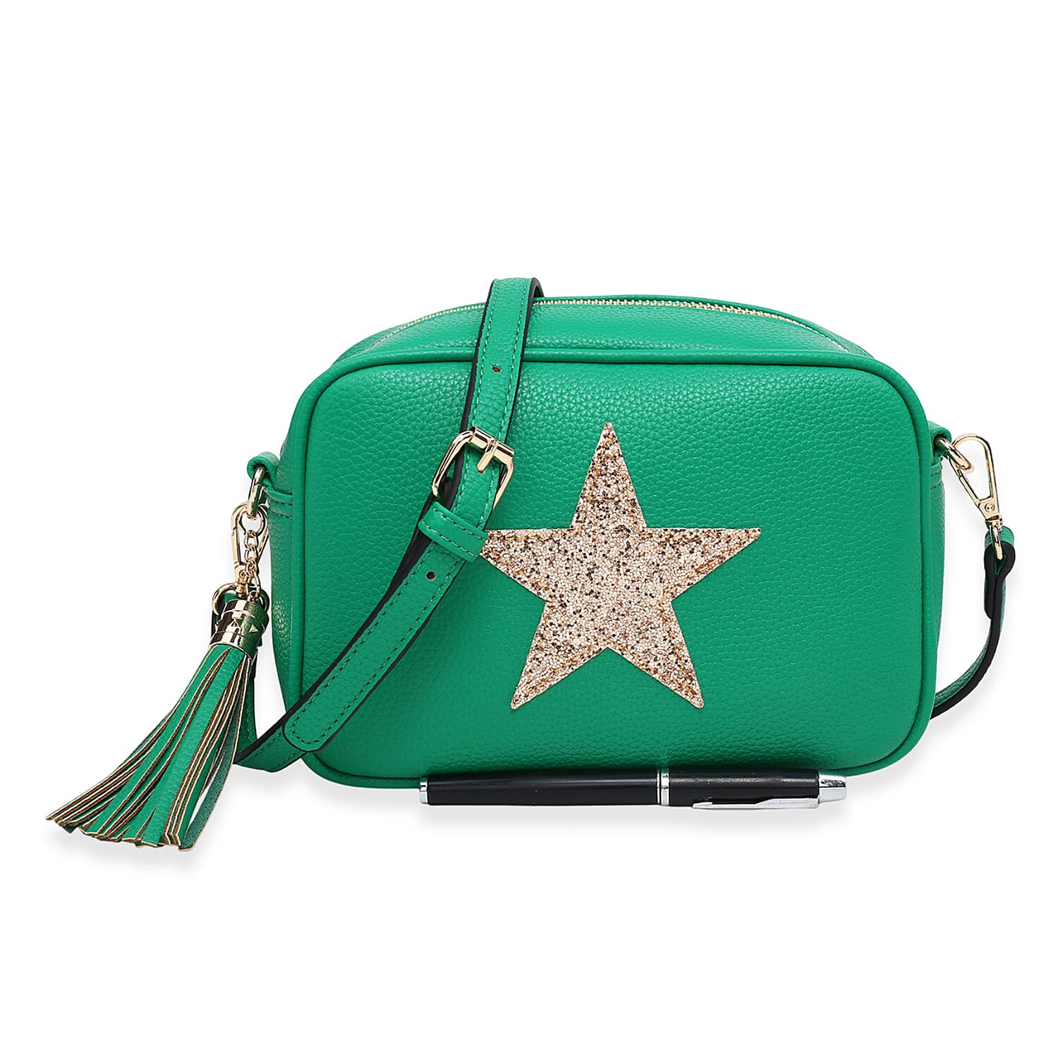 House Of Milano Everyday Crossbody Metallic Star Bag - Green