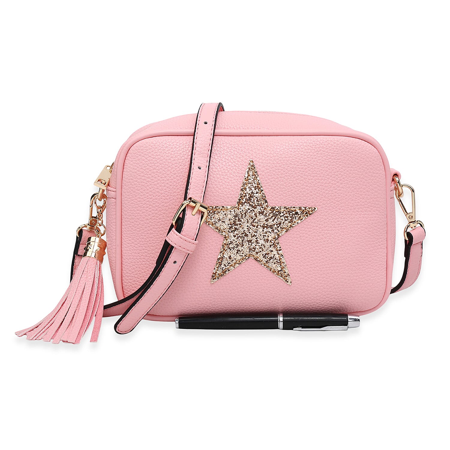 House Of Milano Everyday Crossbody Metallic Star Bag - Pink