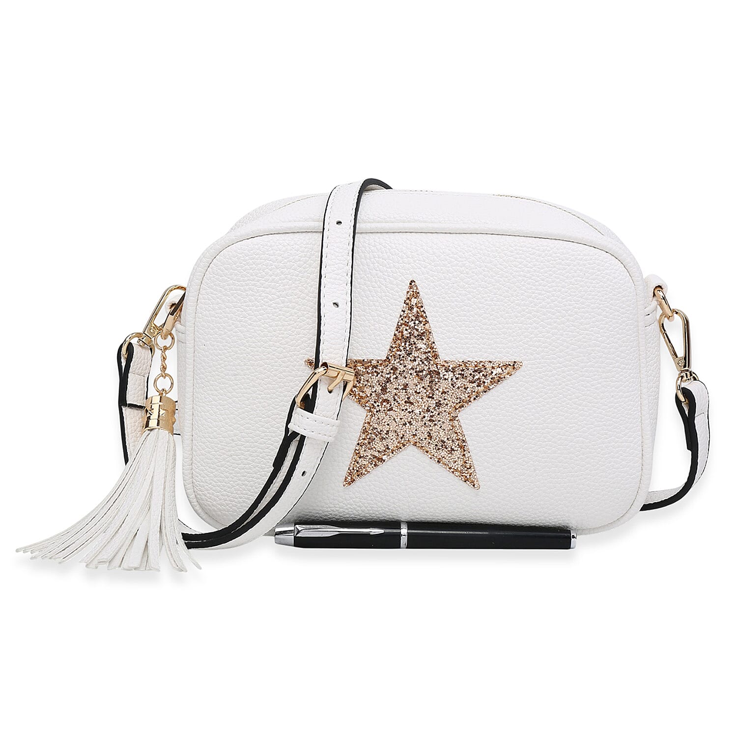 House Of Milano Everyday Crossbody Metallic Star Bag - White