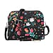 House Of Milano Floral Print Double Pocket Crossbody Bag - Black