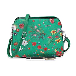 House Of Milano Floral Print Double Pocket Crossbody Bag - Black