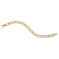 9K Yellow Gold 8MM Elongated Curb Bracelet with Lobster Clasp (Size - 7.5)