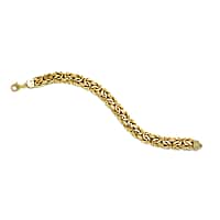 Maestro Collection - 9K Yellow Gold Handmade Byzantine Bracelet (Size - 7.5) with Lobster Clasp