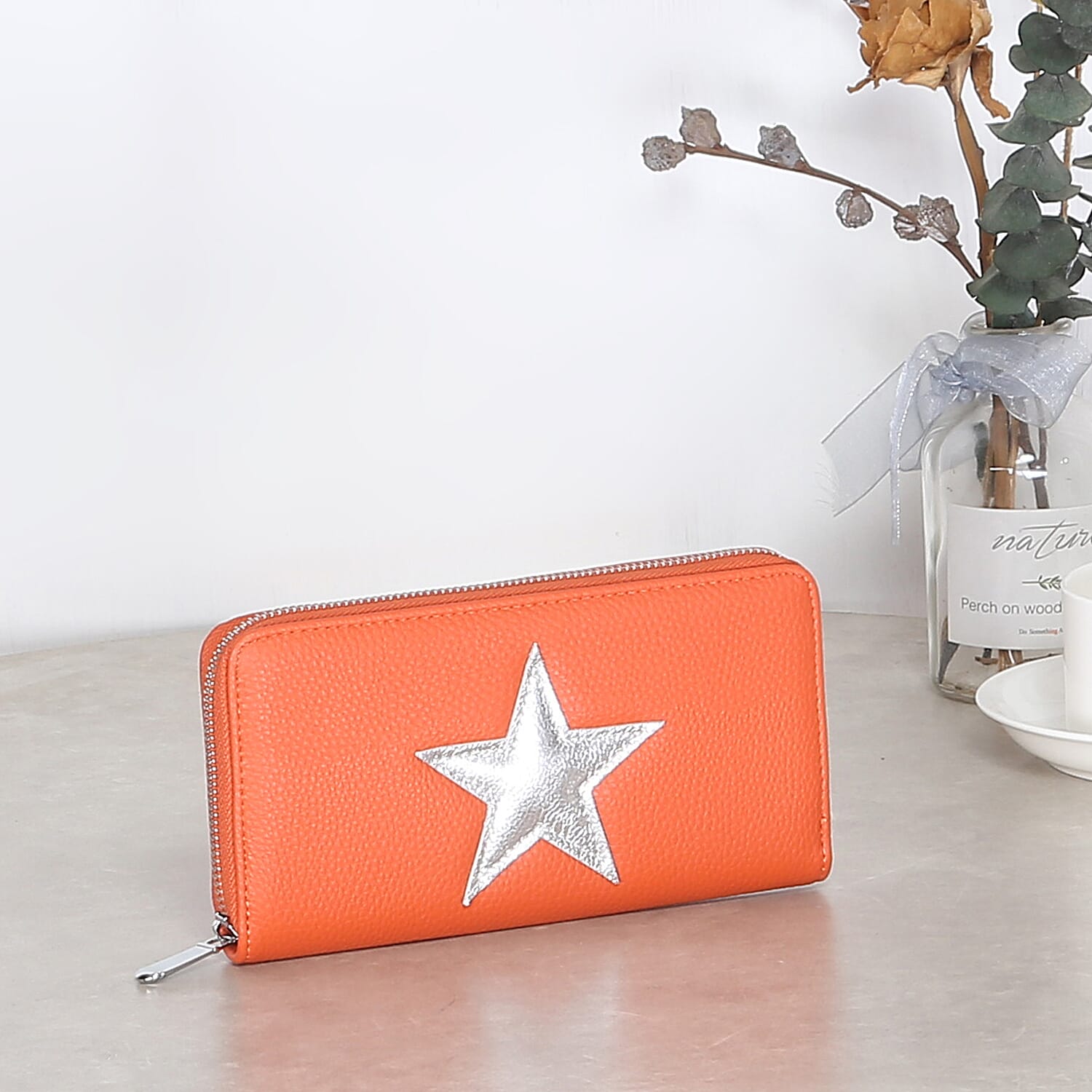 Metallic Star Long Wallet