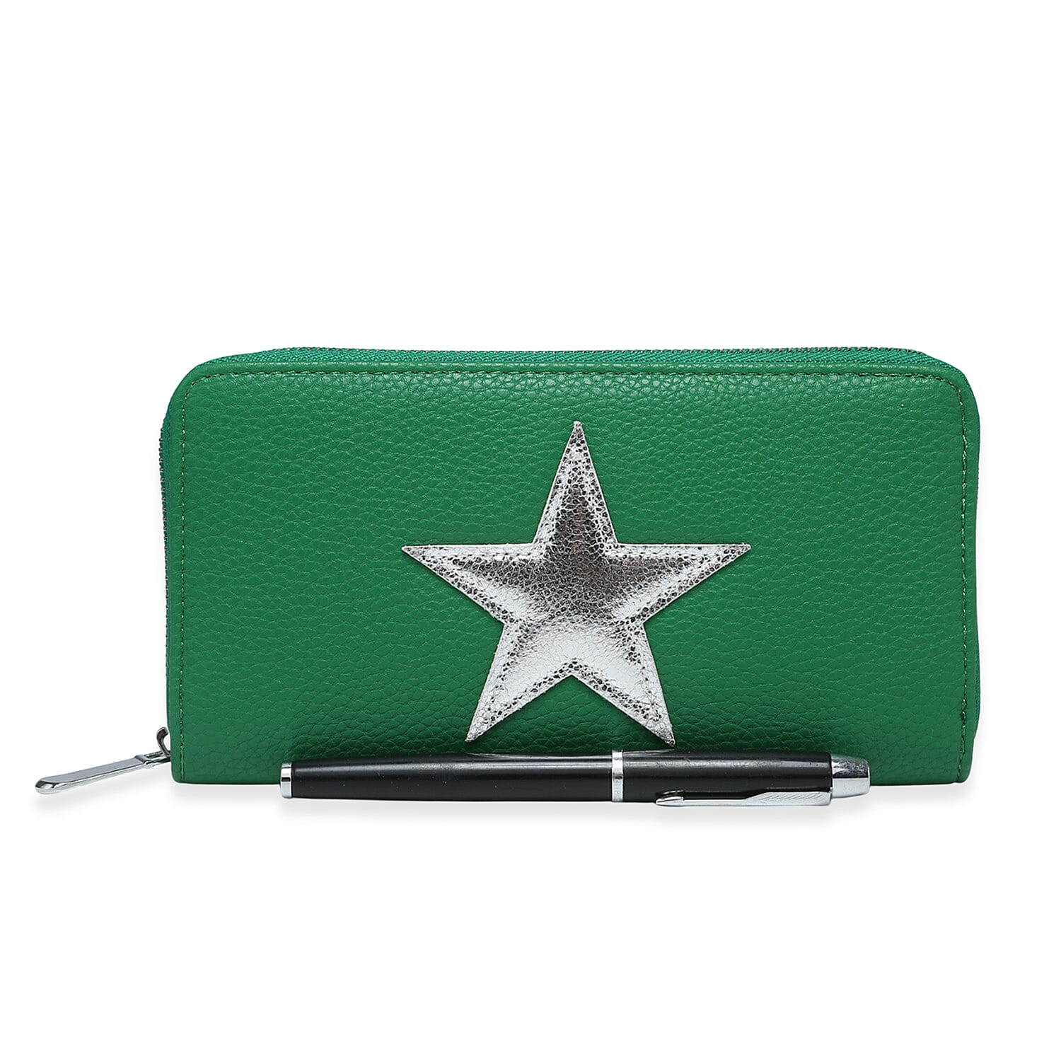 Close Out Deal - House of Milano - Metallic Star Long Wallet - Green