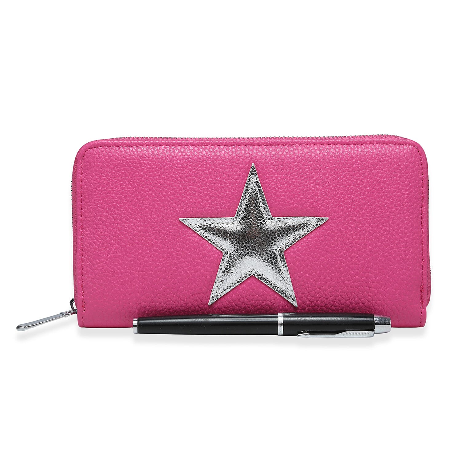 Close Out Deal - House of Milano - Metallic Star Long Wallet - Fuschia