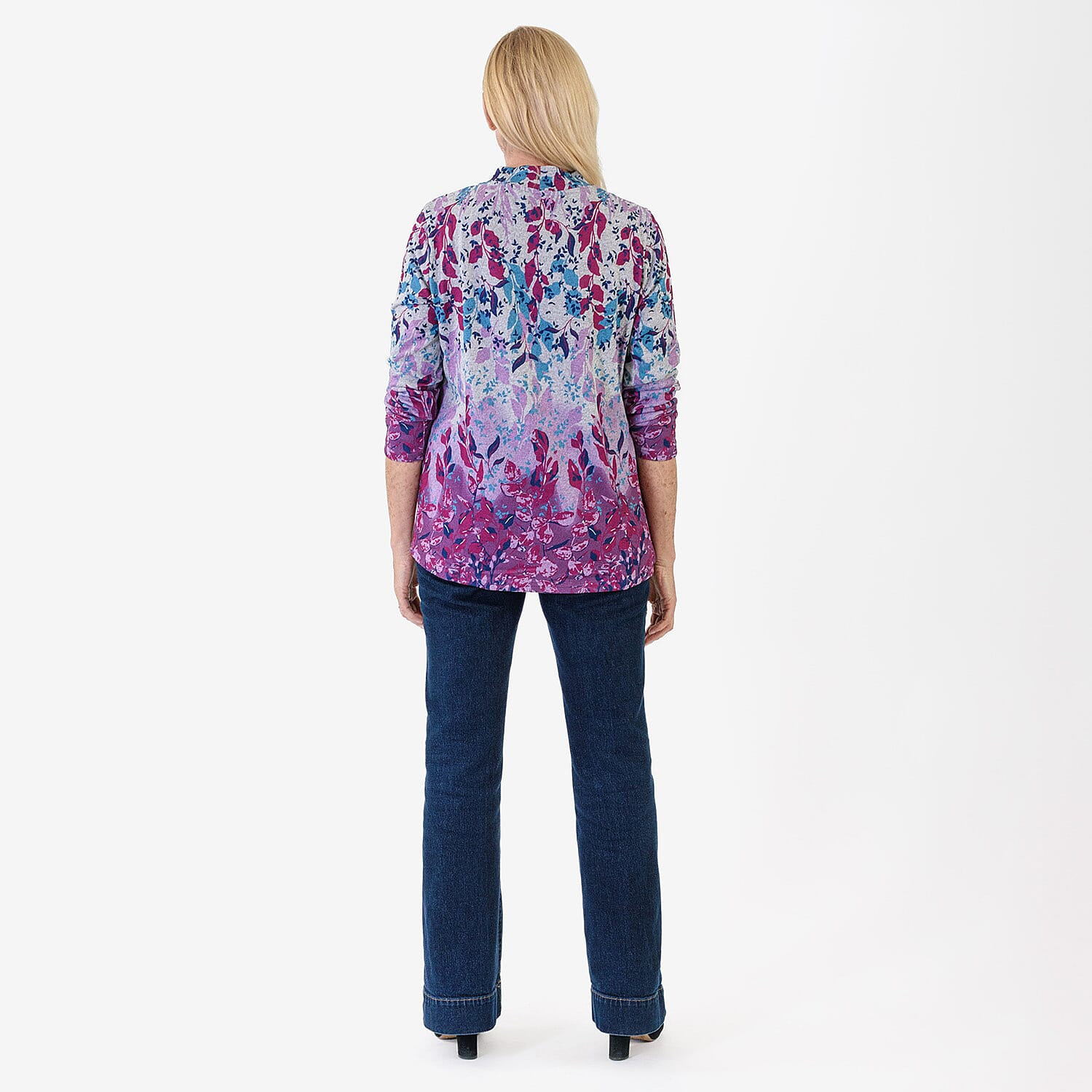 Pure And Natural Women's Turtle Neck Long Sleeve Jersey Top 