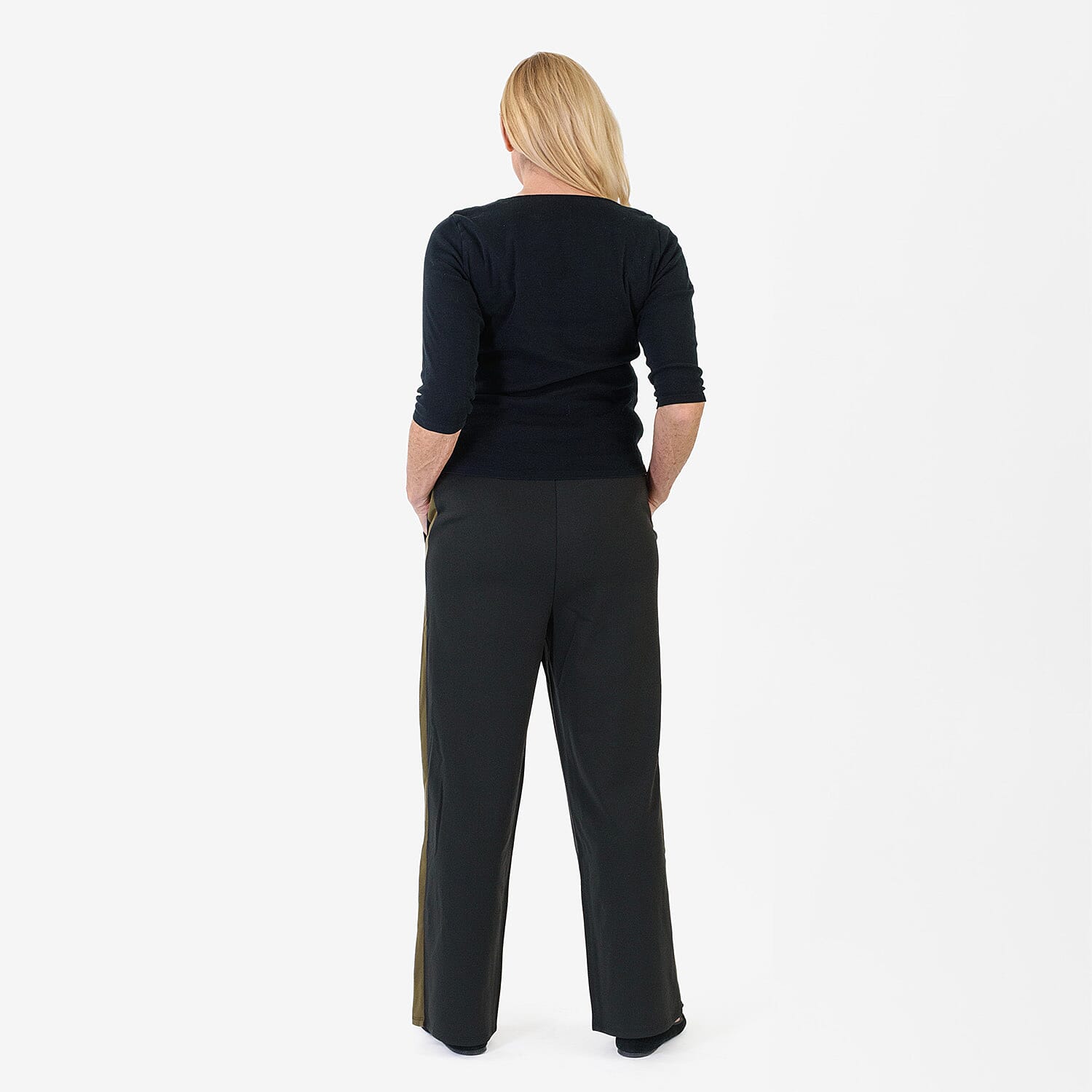 Pure And Natural Womens Wide Leg Track Pants With Contrast Stripe 