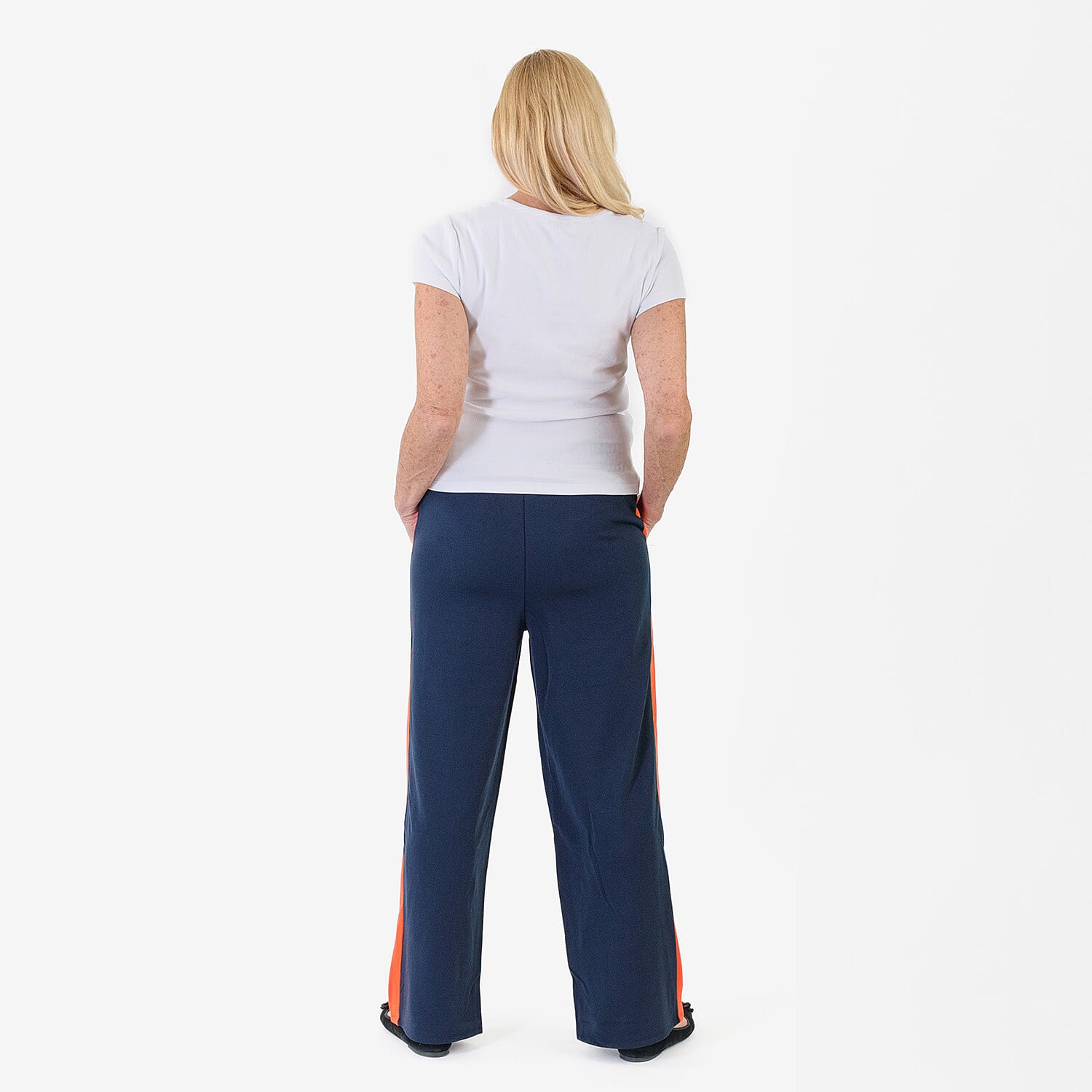 Pure And Natural Womens Wide Leg Track Pants With Contrast Stripe 