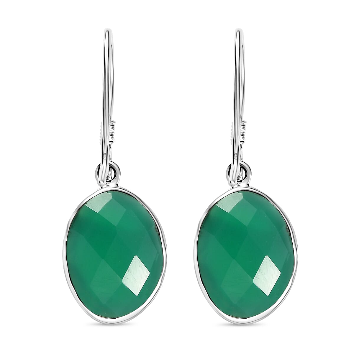 Verde Onyx J Hoop Earring in Sterling Silver 11.38 Ct.