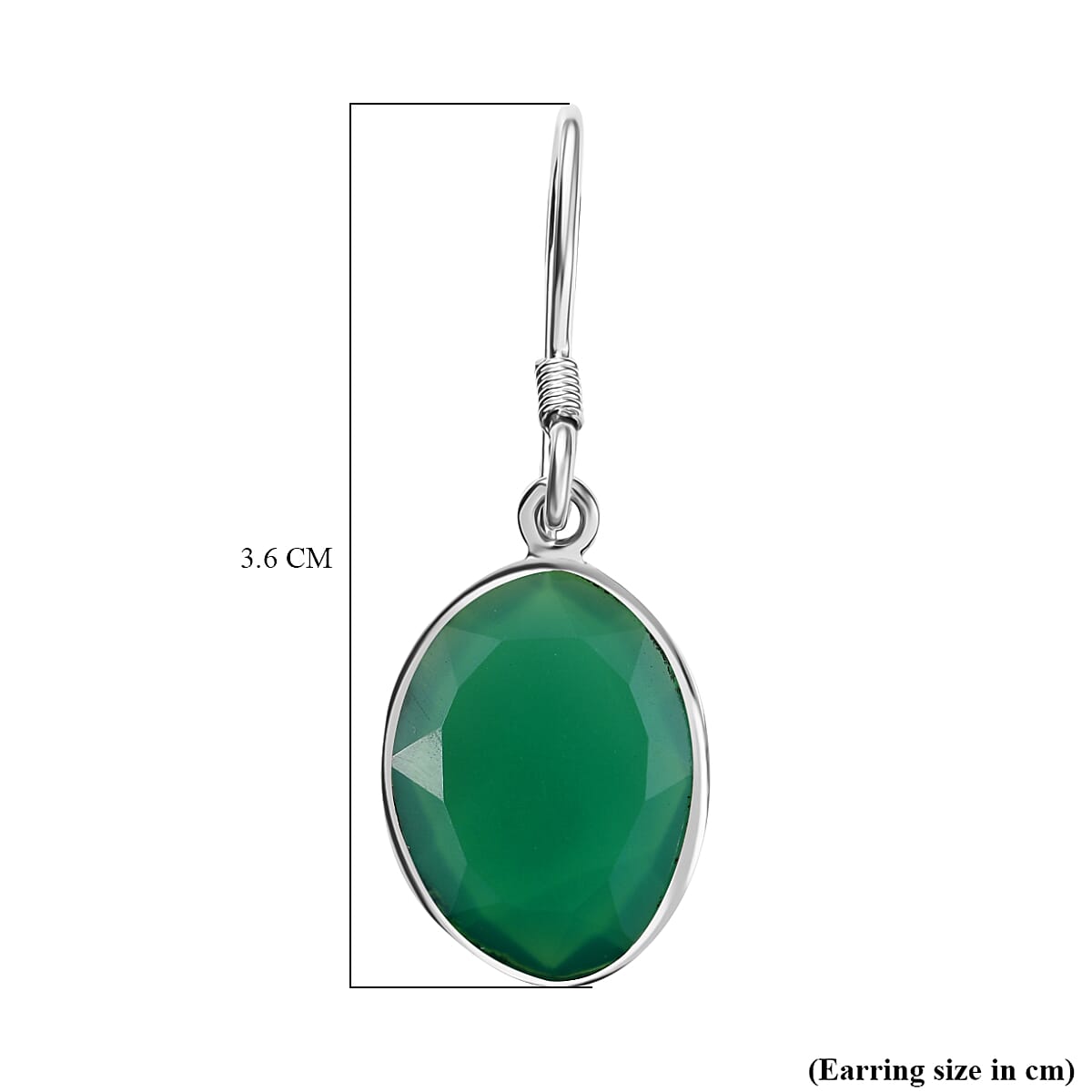 Verde Onyx J Hoop Earring in Sterling Silver 11.38 Ct.