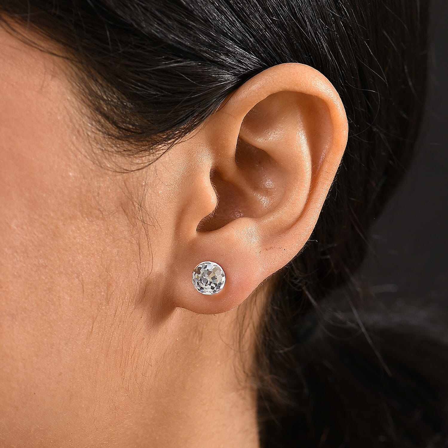 NY Closeout Deal White Swarovski Crystal Earring Sterling Silver 8.67 Ct.