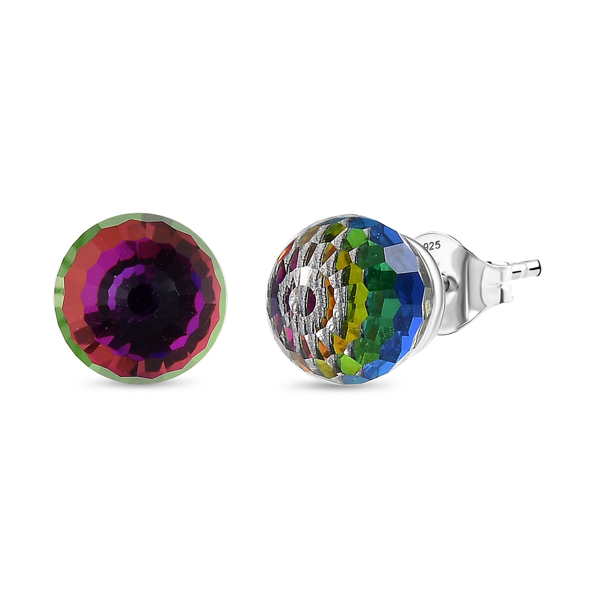 NY Closeout Deal Vitrail Swarovski Crystal Earring Sterling Silver 6.45 Ct.