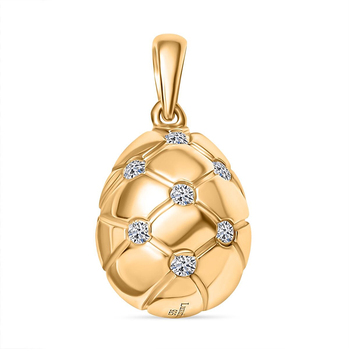 Designer Inpisred - Luxuriant Diamond Lab Grown Diamond (SI-G-H) Pendant in 18K Vermeil Yellow Gold Plated Sterling Silver