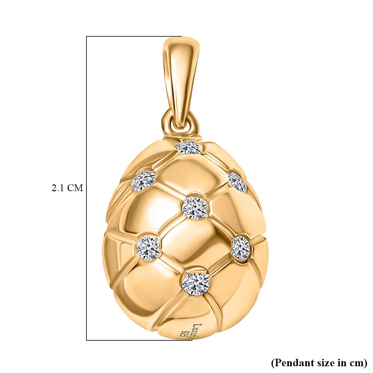Designer Inpisred - Luxuriant Diamond Lab Grown Diamond (SI-G-H) Pendant in 18K Vermeil Yellow Gold Plated Sterling Silver