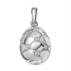 LUXURIANT Lab Grown Diamond Egg Inspired Pendant in 18K Vermeil Yellow Gold Plated Sterling Silver