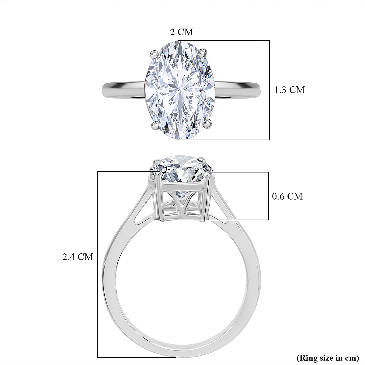 Luxuriant Diamond 18K W Gold VS Lab Grown Diamond VS-G Ring   3.030  Ct.