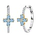 African Amethyst & White Zircon Hoop Earring in 18K Vermeil Yellow Gold Plated & Rhodium Overlay Sterling Silver 1.77 Ct.