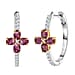African Amethyst & White Zircon Hoop Earring in 18K Vermeil Yellow Gold Plated & Rhodium Overlay Sterling Silver 1.77 Ct.