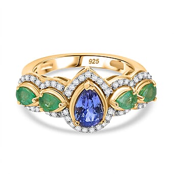 https://tjcuk.sirv.com/Products/81/2/8124587/Tanzanite-White-Zircon-Zambian-Emerald-Cluster-Ring-in-18K-YG-VermeilS_8124587.jpg?w=342&h=342