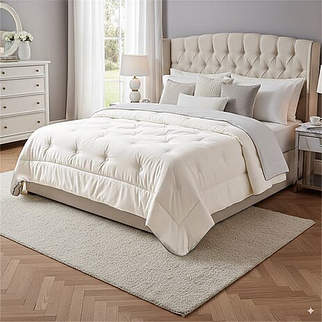 Hush Haven Silk Blend Patterned Duvet 20% - All-Season Quilt (Size 200x200cm) - Double