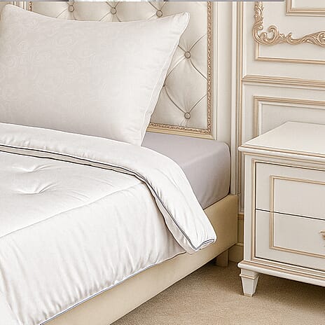 Hush Haven Silk Blend Patterned Duvet 20% - All-Season Quilt (Size 200x200cm) - Double