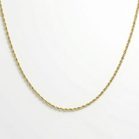 Maestro Collection - Italian Made 9K Yellow Gold 1.2MM Rope Necklace 18 Inch