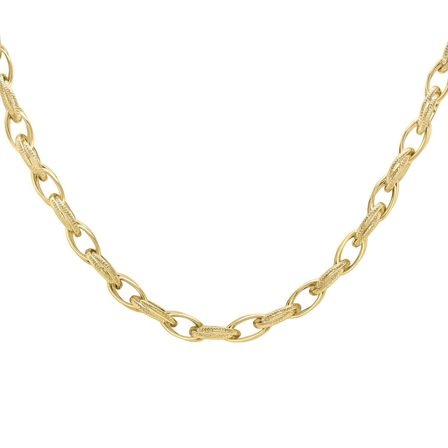 Close Out Deal - 9K Yellow Gold Text Prince of Wales Chain (Size 18) with Seniorita Clasp Gold Wt. 13.50 Gms. Close Out Deal - 9K Yellow Gold Text Prince of Wales Chain (Size 18) with Seniorita Clasp Gold Wt. 13.50 Gms.