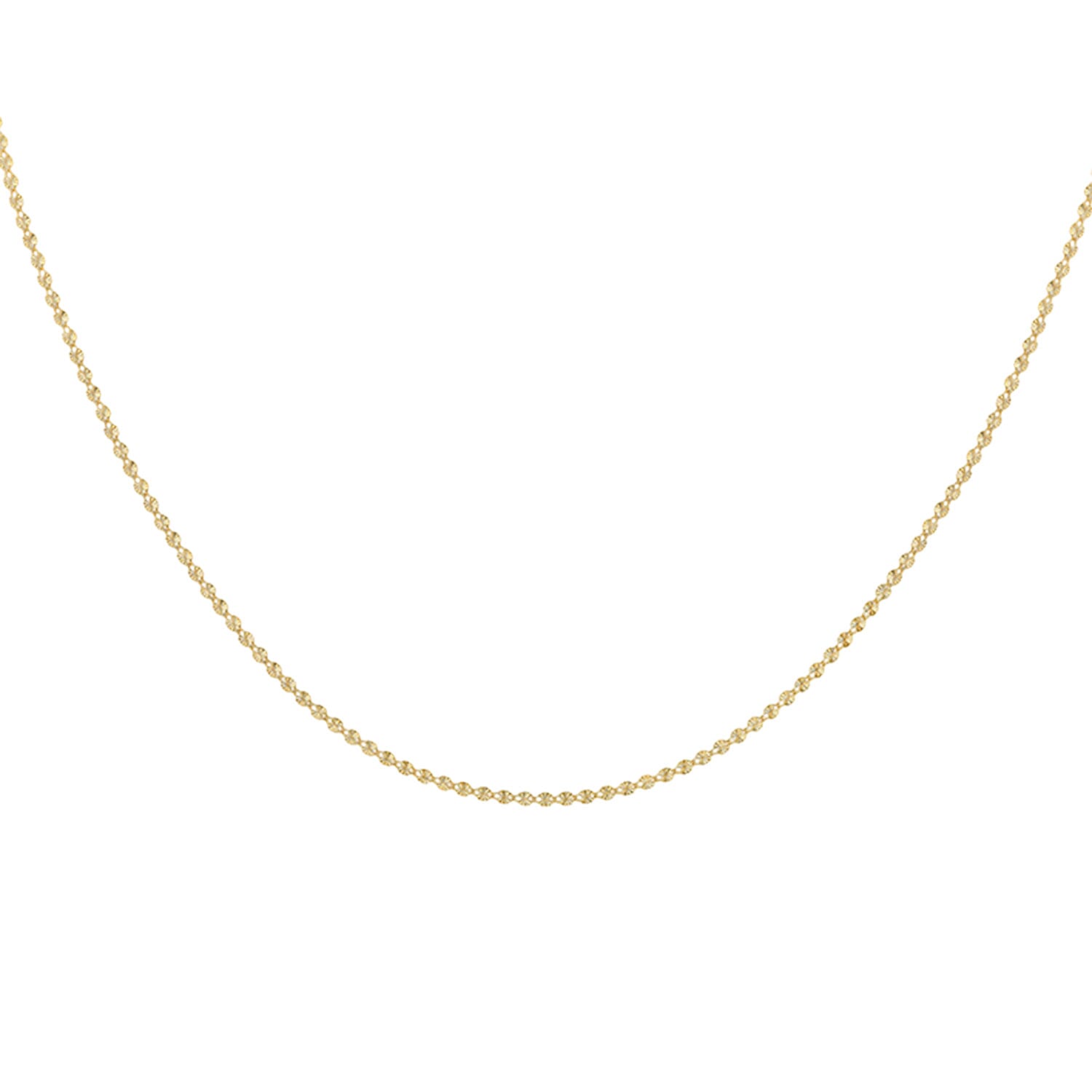 Close Out Deal - 9K Yellow Gold Starburst Chain (Size - 18) with Spring Ring Clasp Close Out Deal - 9K Yellow Gold Starburst Chain (Size - 18) with Spring Ring Clasp