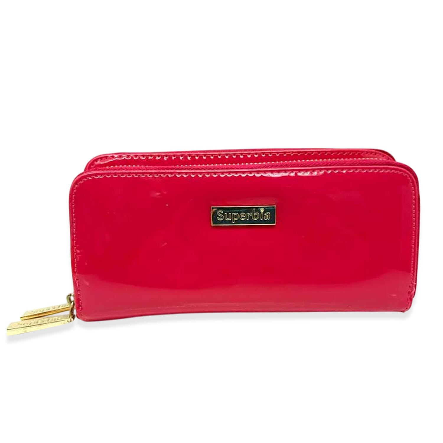 Leatherette-Long-Purse-Card-Holder-with-Gift-Box-Wallet-Hot-Pink