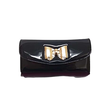 Designer Inspired Women Bow Purse with Gift Box - Black