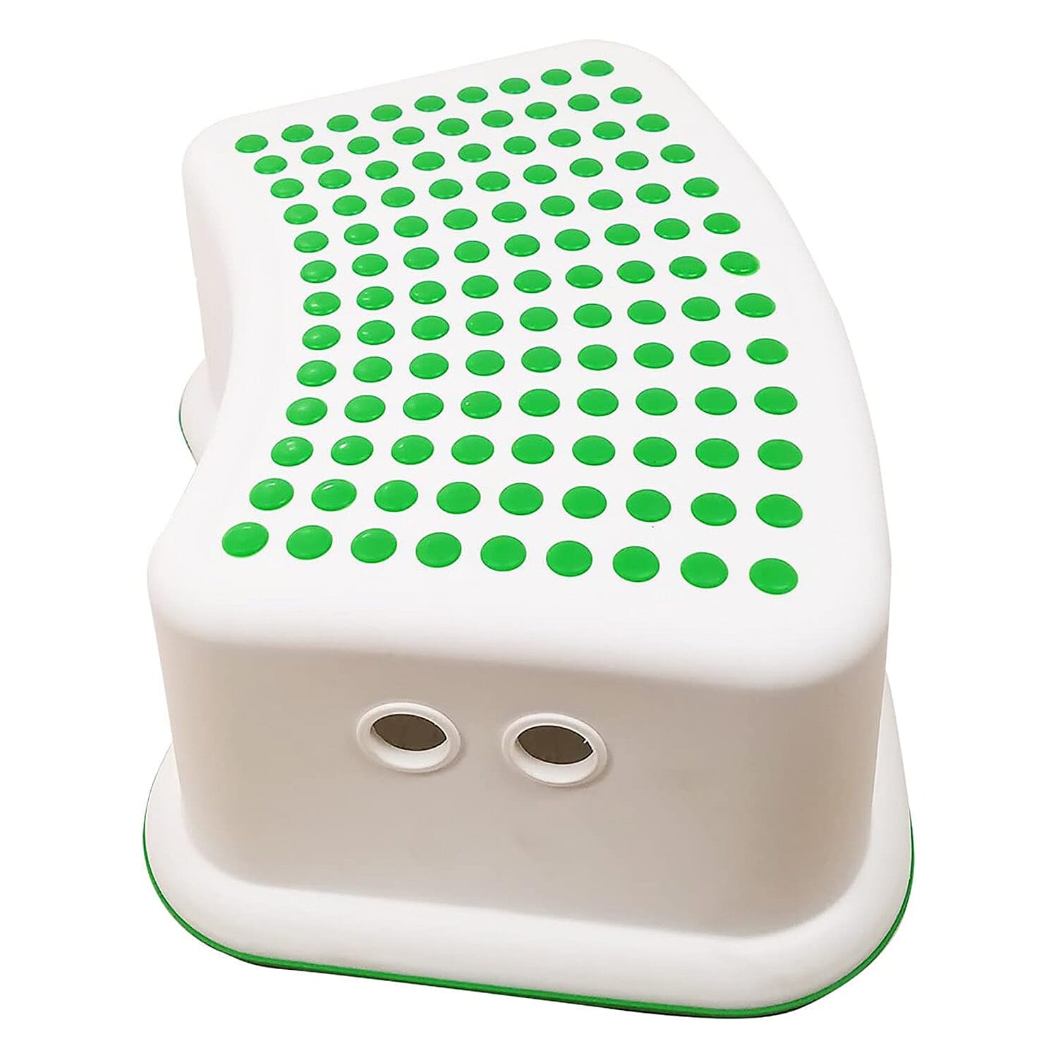 Compact White Bathroom Step Stool with Grip Surface