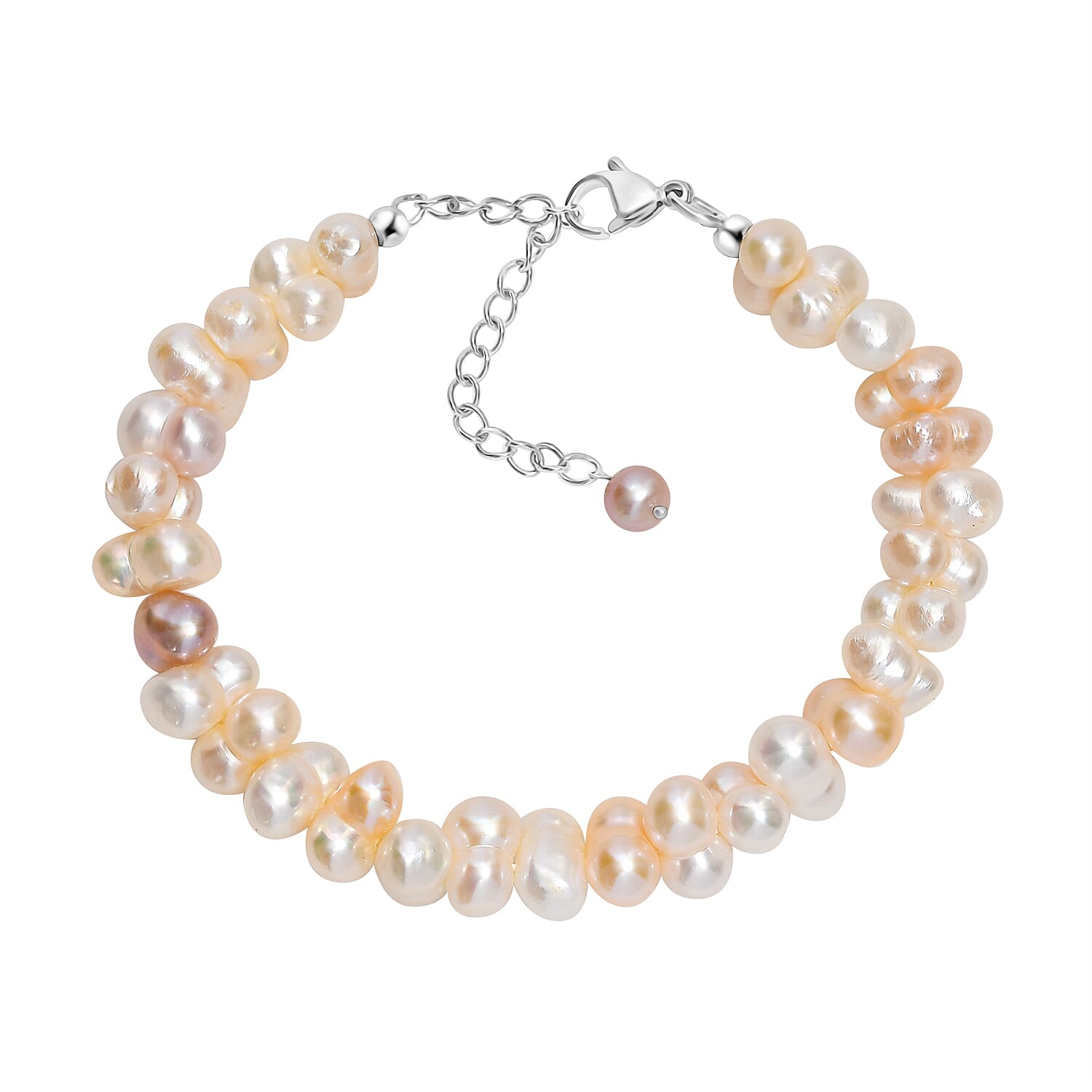 Multi Color Fresh Water Pearl Bracelet (Size - 7.5-2 Ext) 120.00 Ct. Multi Color Fresh Water Pearl Bracelet (Size - 7.5-2 Ext) 120.00 Ct.