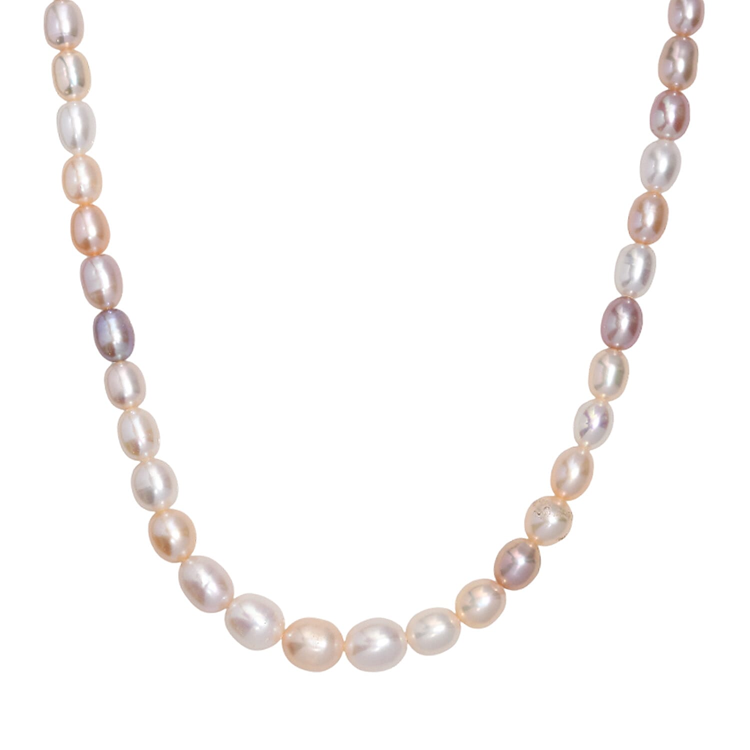 Tucson Find- AAA Multi Color Fresh Water Pearl Necklace (Size - 20-2 Ext) in 18K Vermeil Yellow Gold overlay Sterling Silver 155.00 Ct.