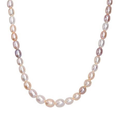 Tucson Find- AAA Multi Color Fresh Water Pearl Necklace (Size - 20-2 Ext) in 18K Vermeil Yellow Gold overlay Sterling Silver 155.00 Ct.