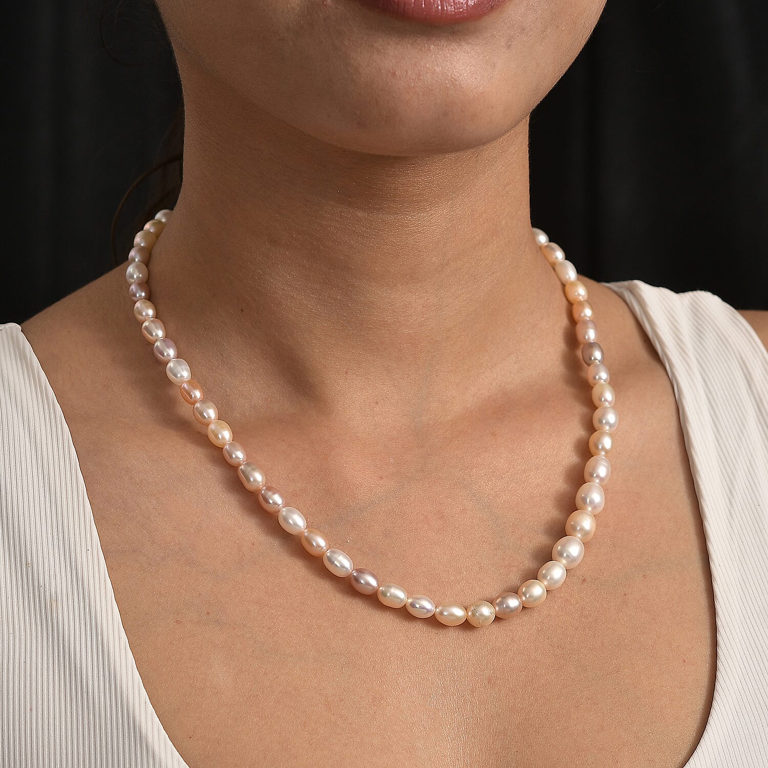 Tucson Find- AAA Multi Color Fresh Water Pearl Necklace (Size - 20-2 Ext) in 18K Vermeil Yellow Gold overlay Sterling Silver 155.00 Ct.
