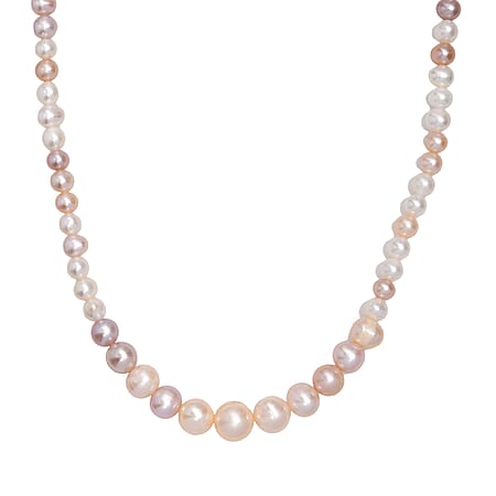 Tucson Close Out Deal- AAA Multi Colour Fresh Water Pearl Necklace (Size - 20-2 Ext) in 18K Vermeil Yellow Gold Plated Sterling Silver 180.00 Ct.