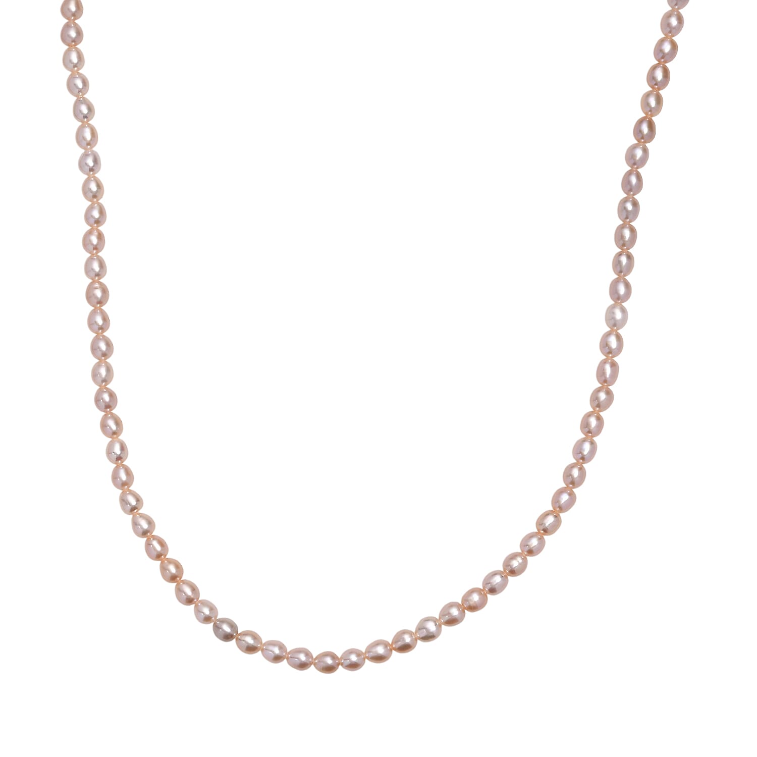 Pink Fresh Water Pearl Necklace (Size - 20-2 Ext) in 18K Vermeil Yellow Gold Plated Sterling Silver Pink Fresh Water Pearl Necklace (Size - 20-2 Ext) in 18K Vermeil Yellow Gold Plated Sterling Silver