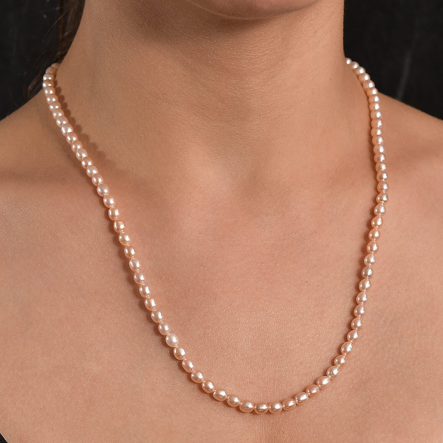 Pink Fresh Water Pearl Necklace (Size - 20-2 Ext) in 18K Vermeil Yellow Gold Plated Sterling Silver Pink Fresh Water Pearl Necklace (Size - 20-2 Ext) in 18K Vermeil Yellow Gold Plated Sterling Silver