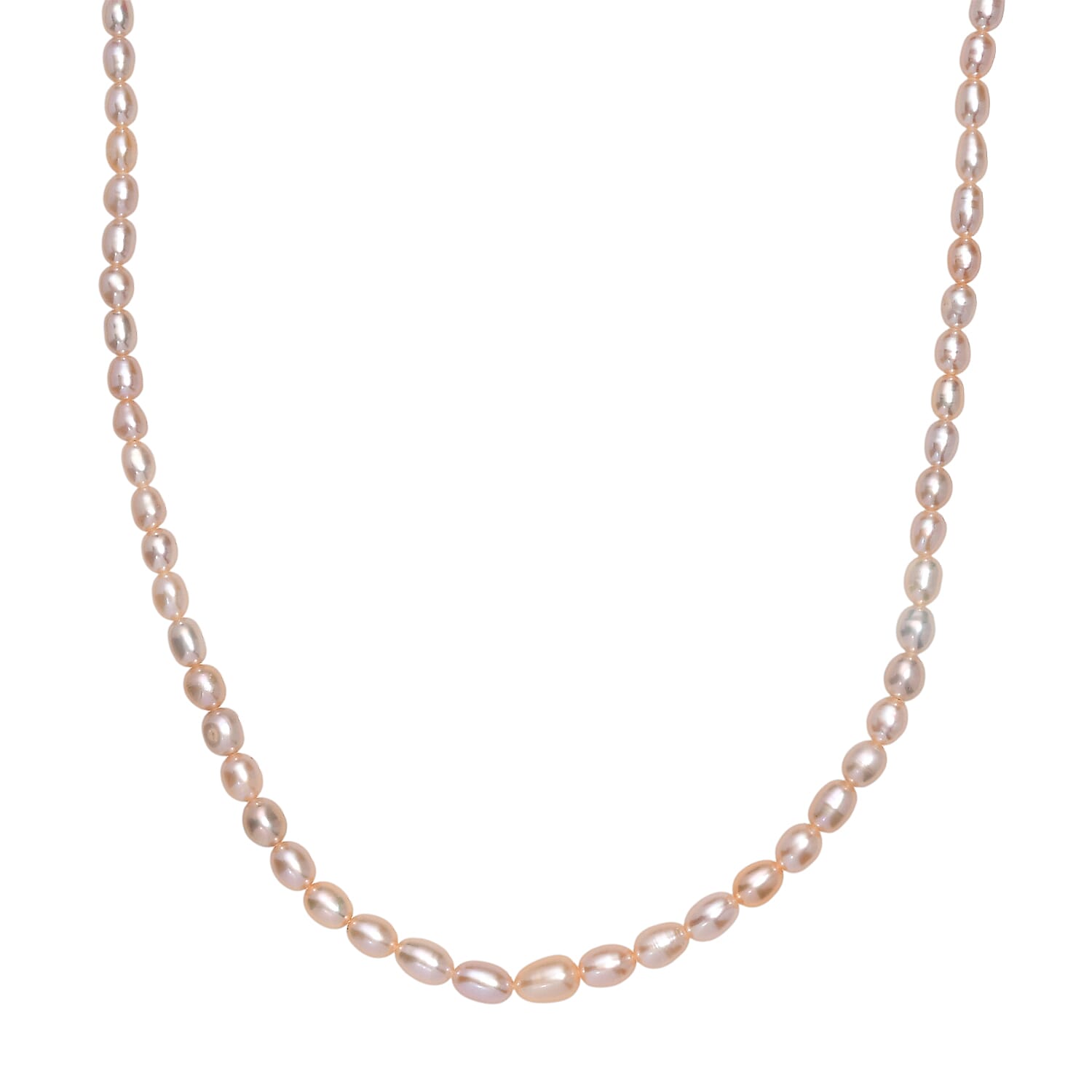 Peach Fresh Water Pearl Necklace (Size - 20-2 Ext) in 18K Vermeil Yellow Gold Plated Sterling Silver 70.00 Ct. Peach Fresh Water Pearl Necklace (Size - 20-2 Ext) in 18K Vermeil Yellow Gold Plated Sterling Silver 70.00 Ct.