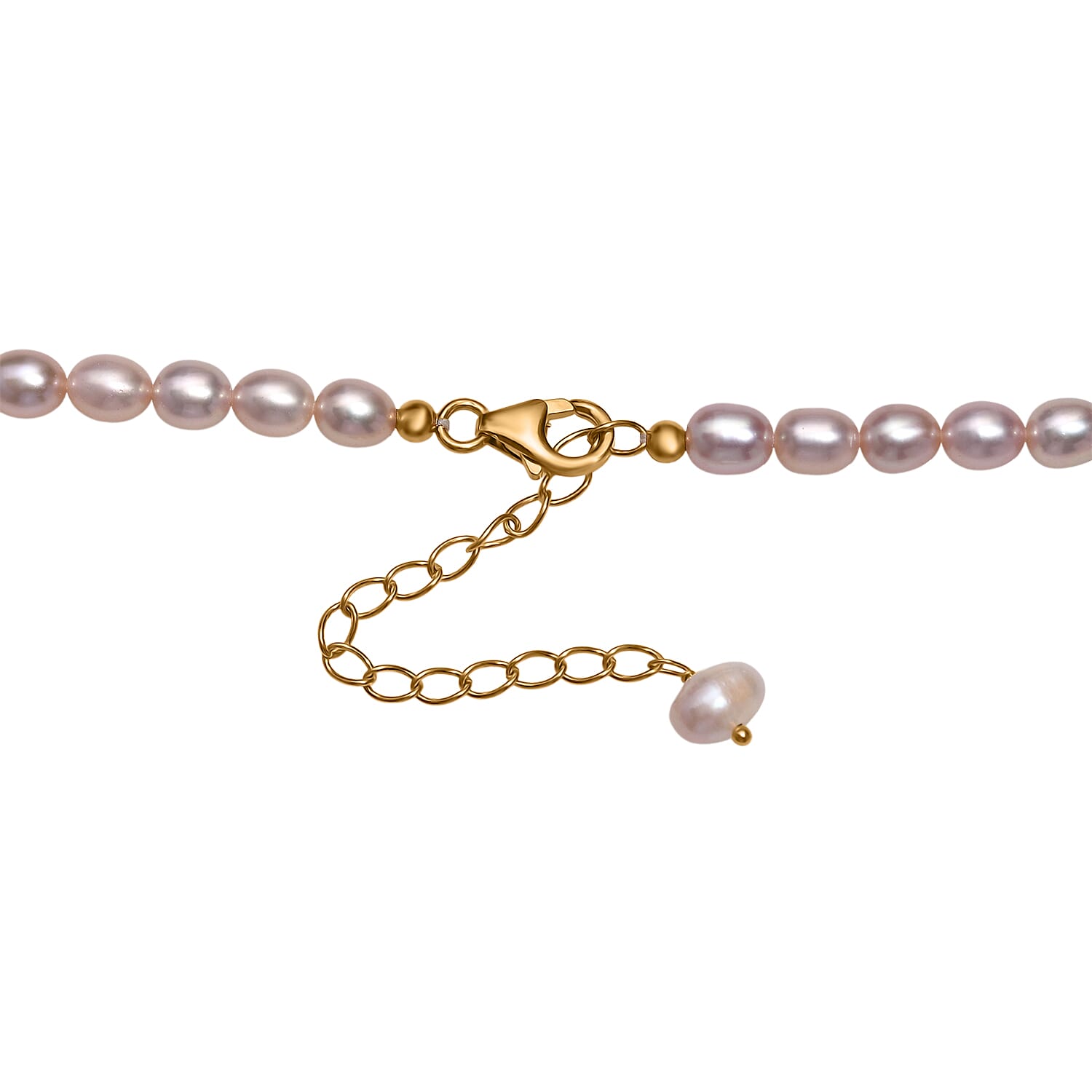 Lavender Pearl Necklace (Size - 20-2 Ext) in 18K Vermeil Yellow Gold Plated Sterling Silver Lavender Pearl Necklace (Size - 20-2 Ext) in 18K Vermeil Yellow Gold Plated Sterling Silver