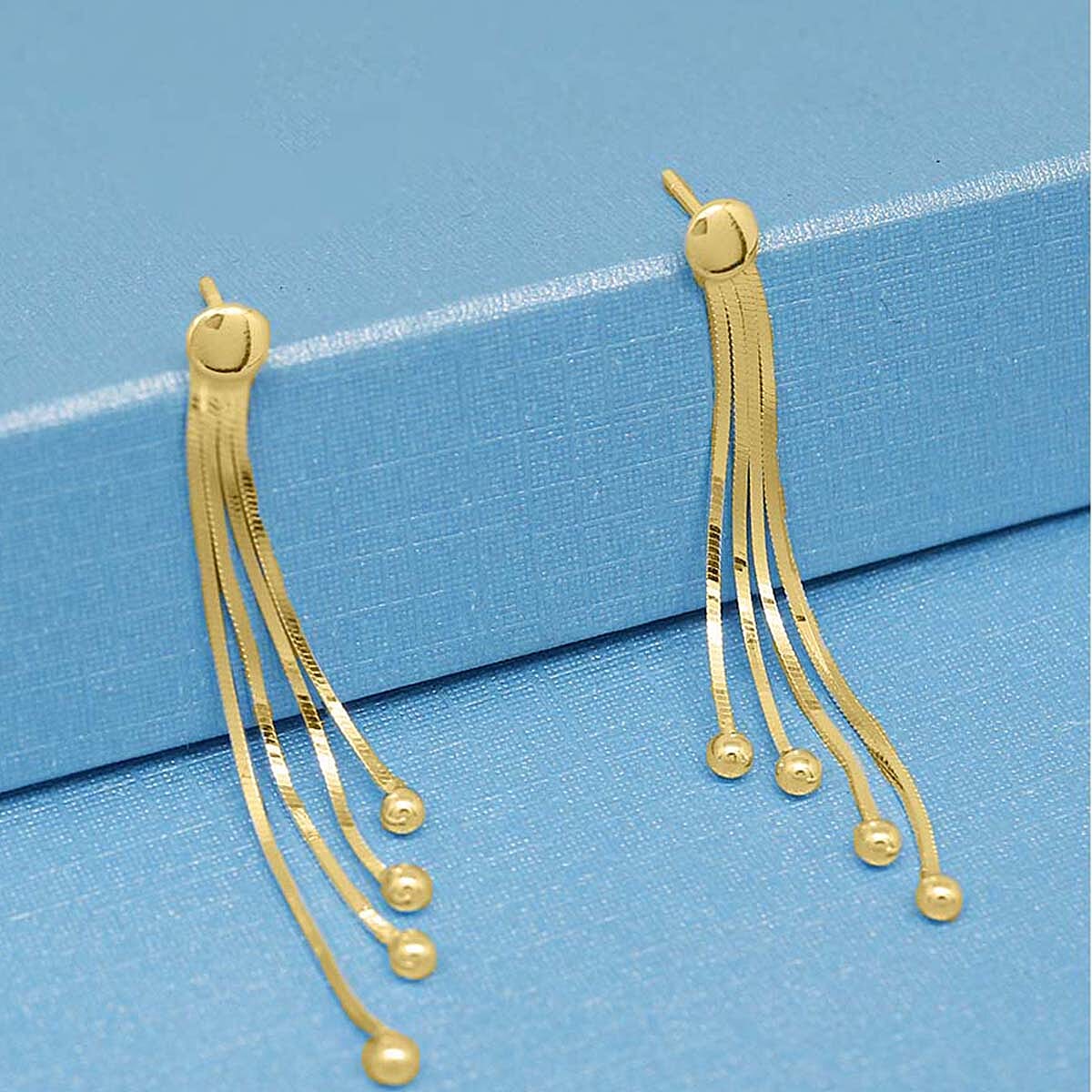 Italian Closeout - Drop Earrings in Gold Overlay Sterling Silver