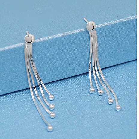 Italian Closeout - Snake Drop Earrings in Sterling Silver