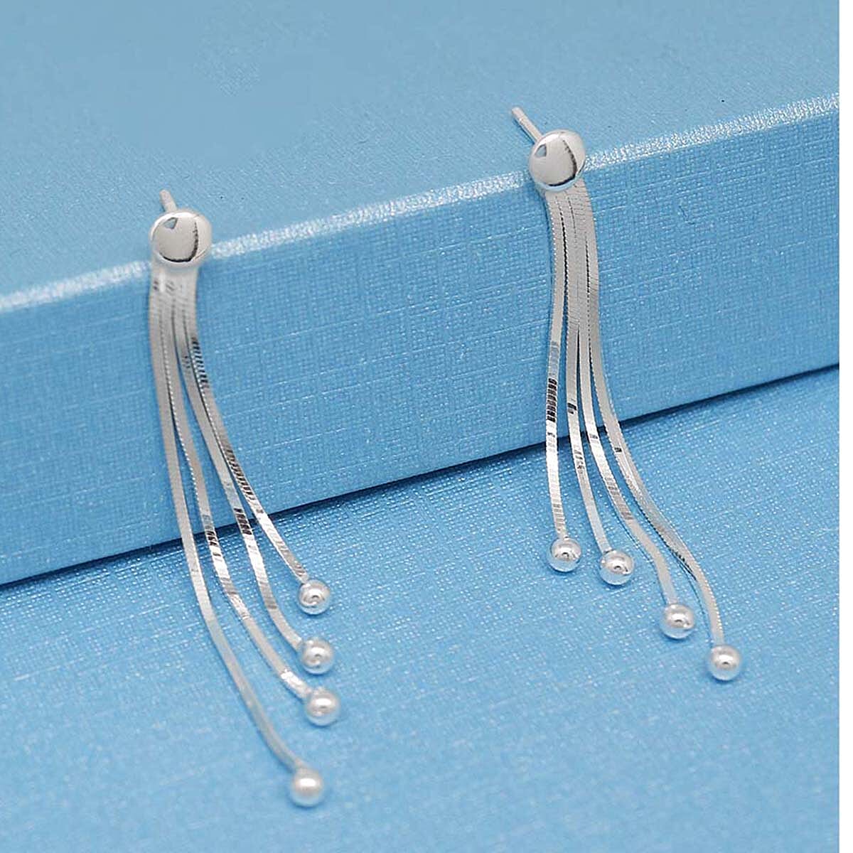 Italian Closeout - Snake Drop Earrings in Sterling Silver