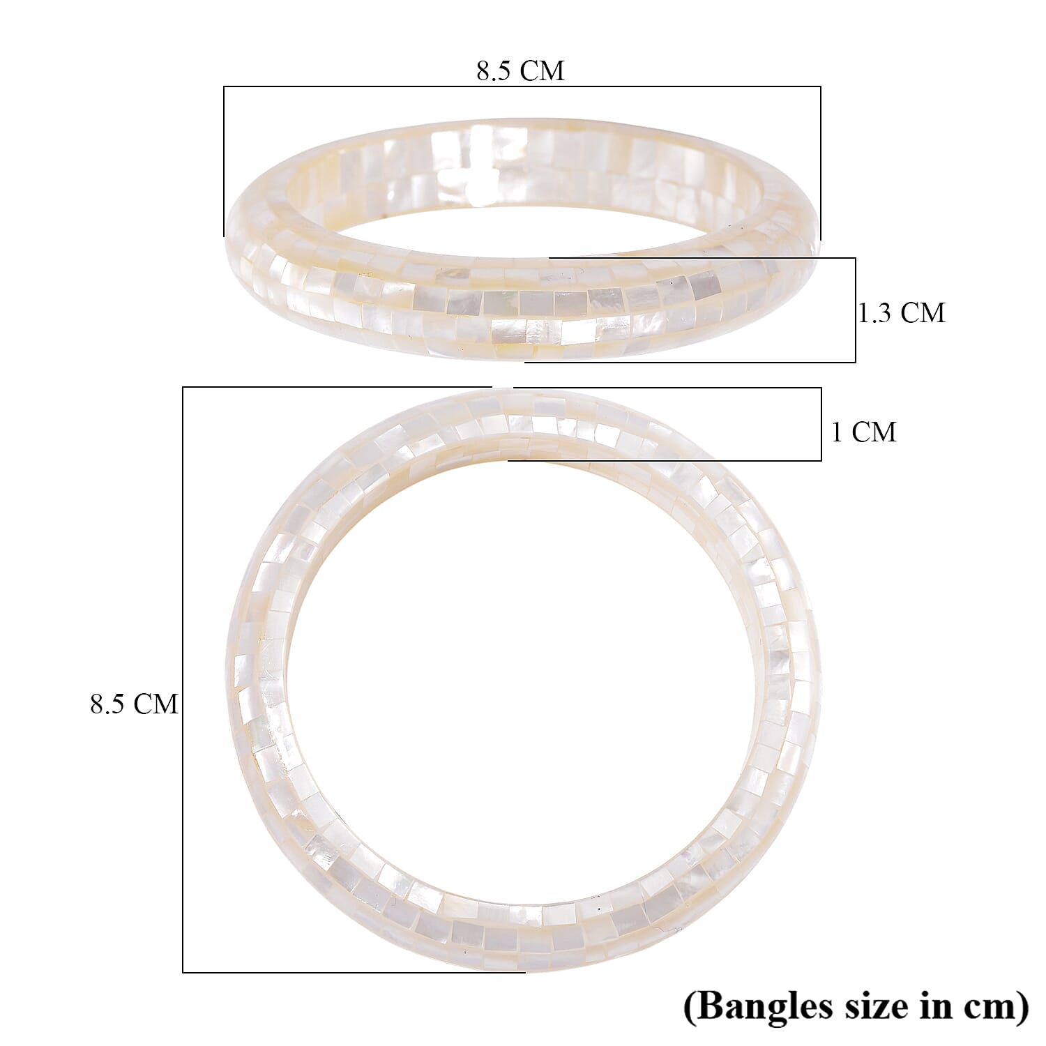 White South Sea Colour Mother Of Pearl Bangle