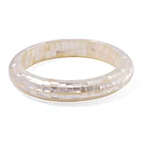 White South Sea Colour Mother Of Pearl Bangle (Size - 8)