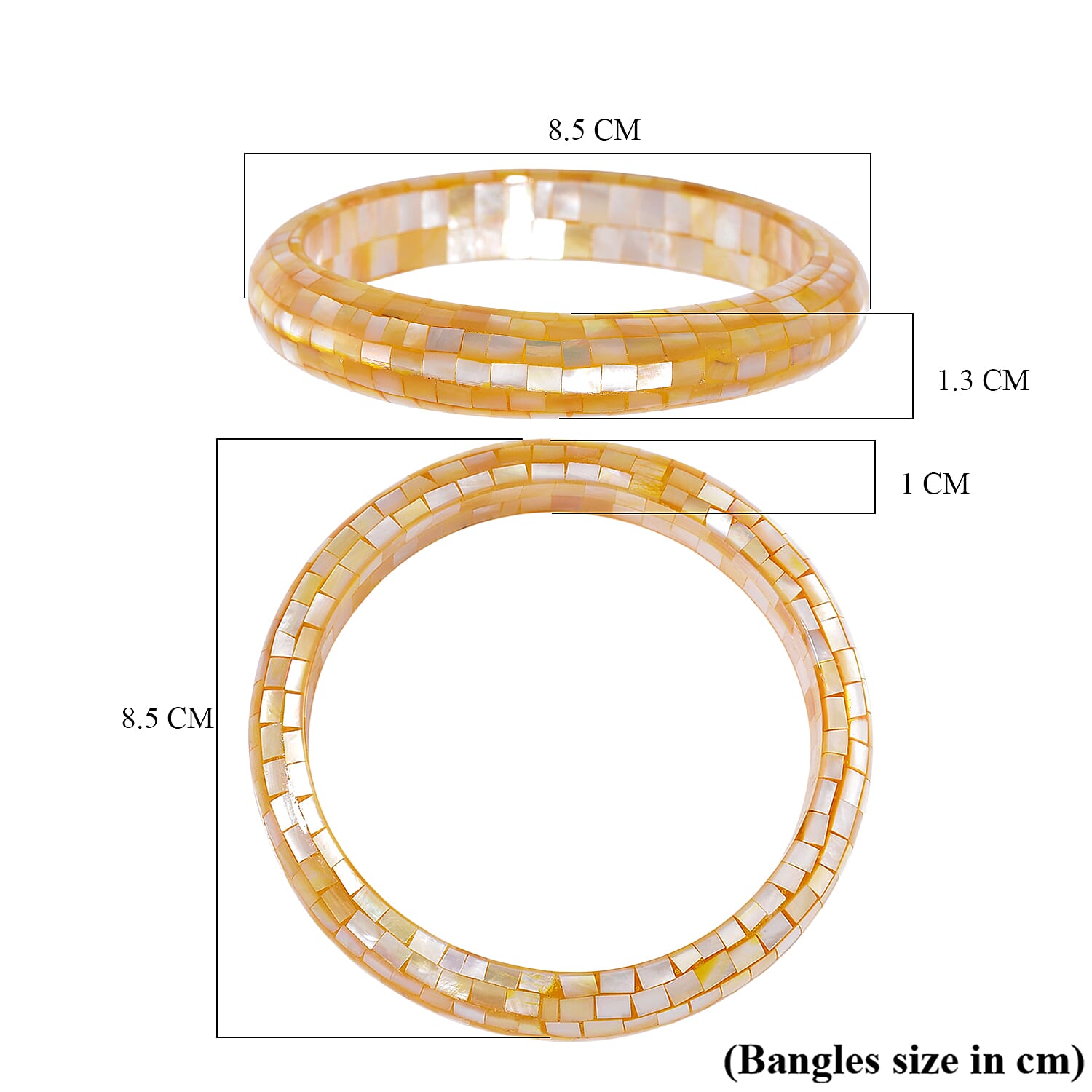 White South Sea Colour Mother Of Pearl Bangle