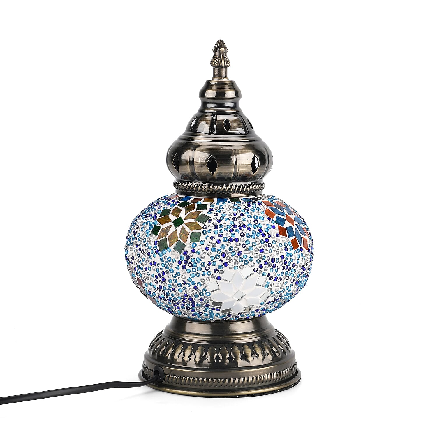 Handmade Moroccan Style Mosaic Table Lamp - Multicolour