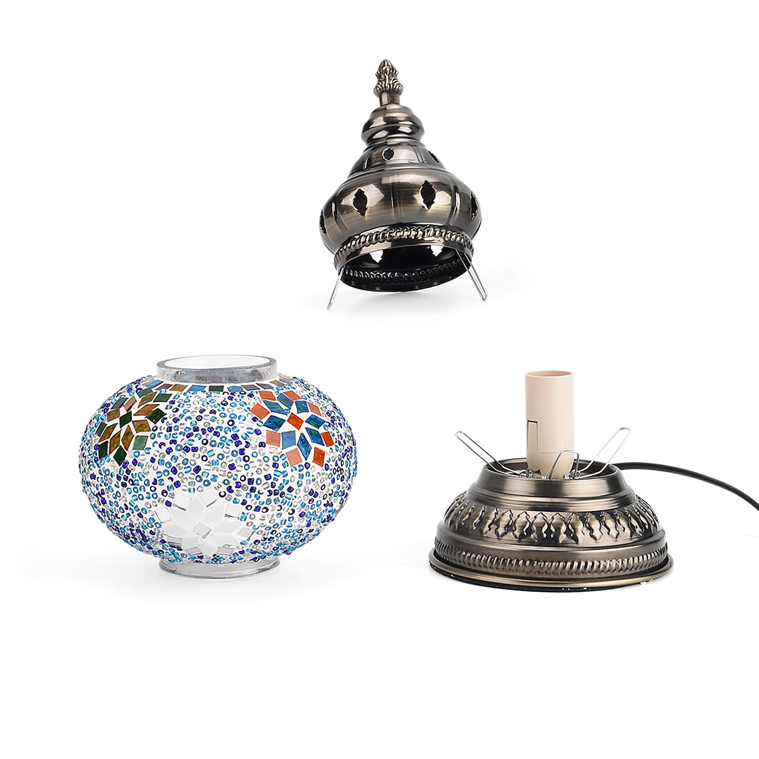 Handmade Moroccan Style Mosaic Table Lamp - Multicolour